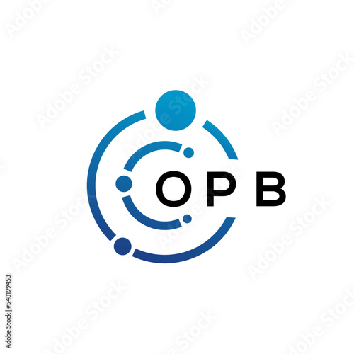 OPB letter technology logo design on white background. OPB creative initials letter IT logo concept. OPB letter design. photo