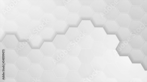 Fototapeta Naklejka Na Ścianę i Meble -  Grey geometric hexagons abstract technology background