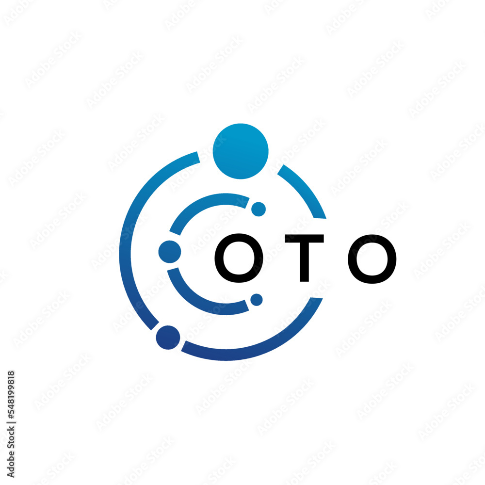 Obraz premium OTO letter technology logo design on white background. OTO creative initials letter IT logo concept. OTO letter design.