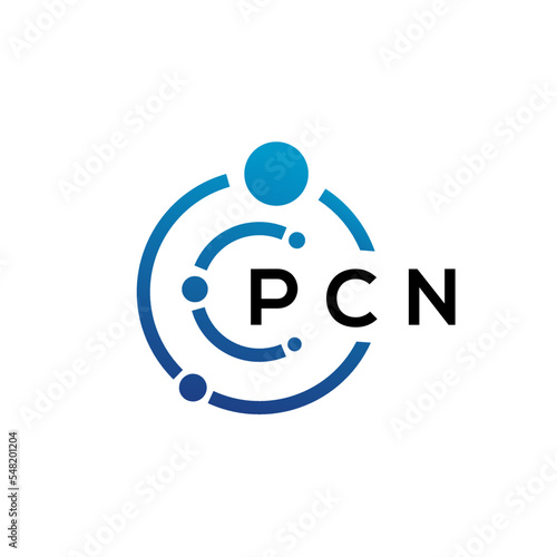 PCN letter technology logo design on white background. PCN creative initials letter IT logo concept. PCN letter design.