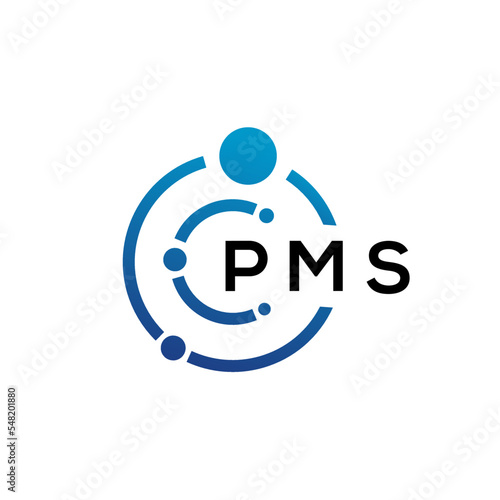 PMS letter technology logo design on white background. PMS creative initials letter IT logo concept. PMS letter design.