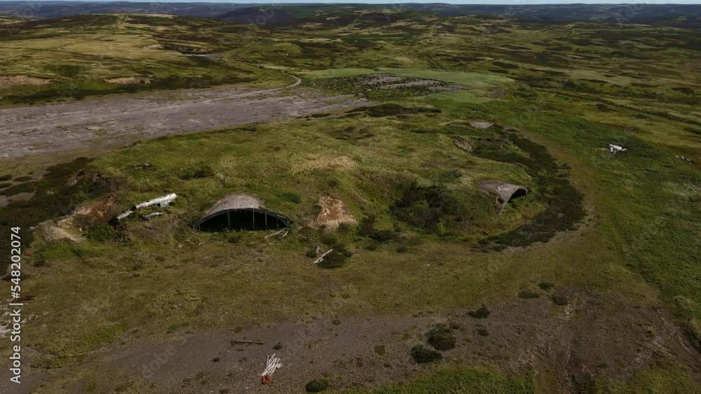 Aerial view of the remains of the abandoned Baikovo or Imaizaki airfield Aerial view of the remains of the abandoned Baikovo or Imaizaki airfield