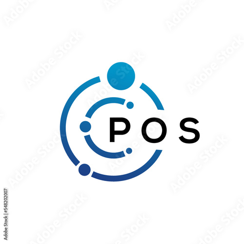 POS letter technology logo design on white background. POS creative initials letter IT logo concept. POS letter design.