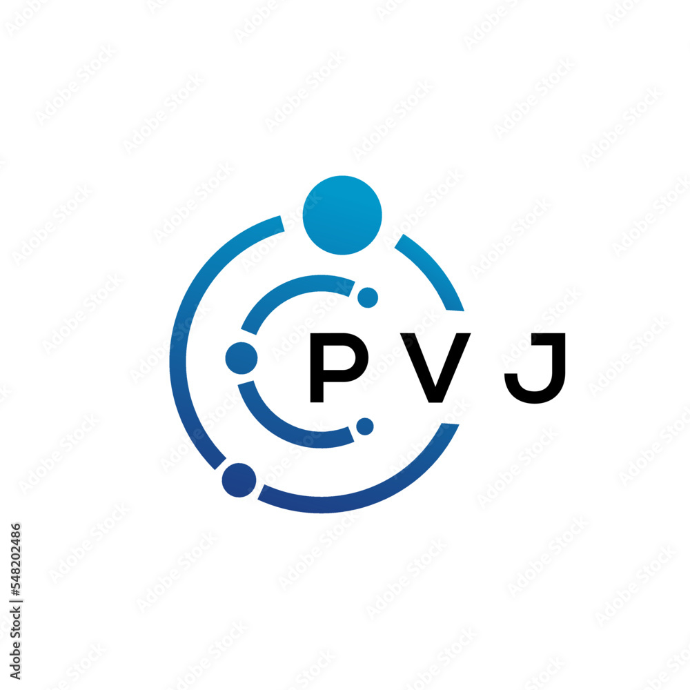 PVJ letter technology logo design on white background. PVJ creative initials letter IT logo concept. PVJ letter design. PVJ letter technology logo design on white background. PVJ creative initials letter IT logo concept. PVJ letter design.
