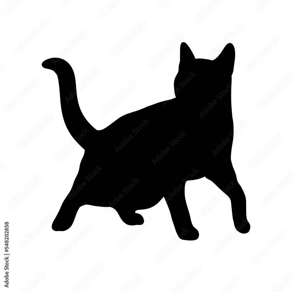 Black Cat Abstract Silhouette. Icon, Logo vector illustration.