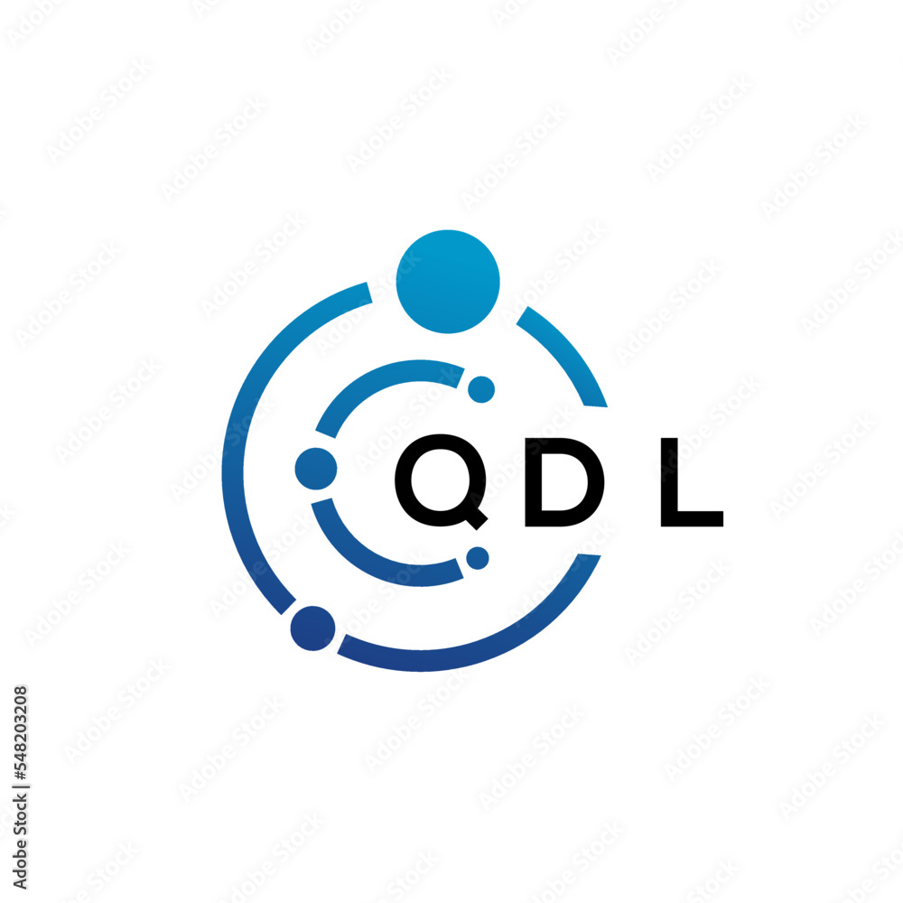 QDL letter technology logo design on white background. QDL creative initials letter IT logo concept. QDL letter design.