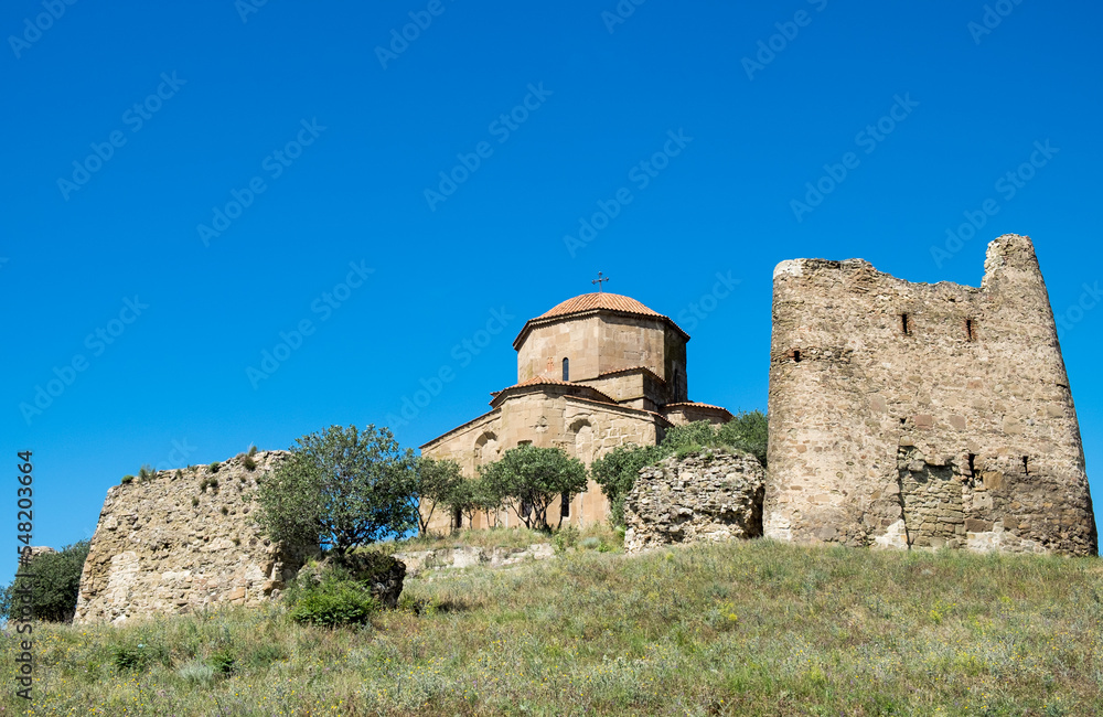 Jvari Monastery On The Green Hill. It is a sixth-century Georgian Orthodox monastery near Mtskheta, Georgi