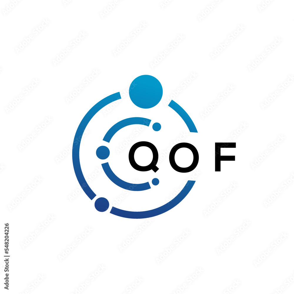 QOF letter technology logo design on white background. QOF creative initials letter IT logo concept. QOF letter design. QOF letter technology logo design on white background. QOF creative initials letter IT logo concept. QOF letter design.