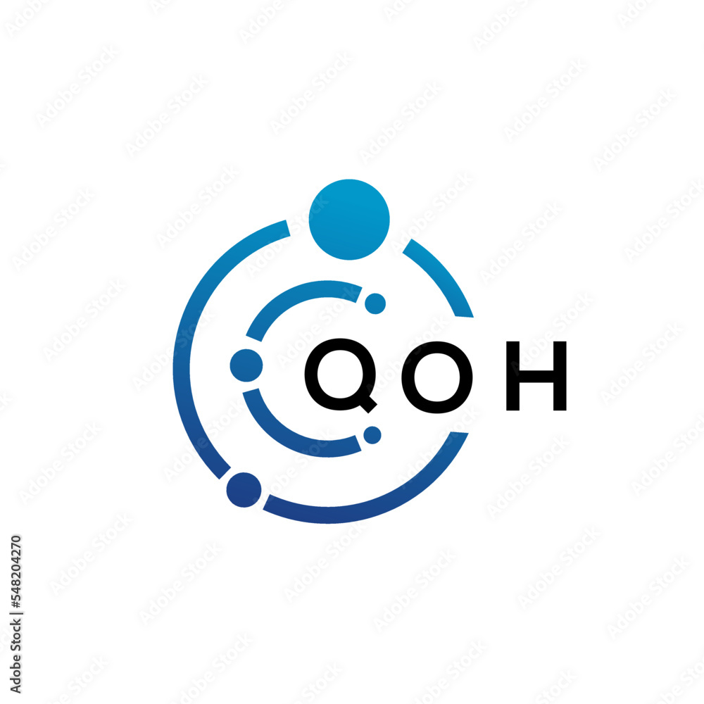 QOH letter technology logo design on white background. QOH creative initials letter IT logo concept. QOH letter design. QOH letter technology logo design on white background. QOH creative initials letter IT logo concept. QOH letter design.