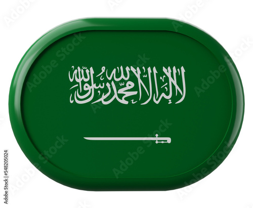 Flag of Saudi Arabia. 3D Saudi Arabia flag symbol. Saudi Arabian flag 3d illustration. Saudi Arabia flag 3d illustration. 