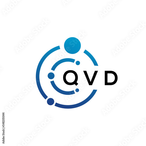 QVD letter technology logo design on white background. QVD creative initials letter IT logo concept. QVD letter design.