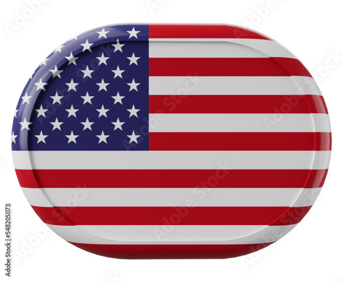 Flag of USA. 3D USA flag symbol. United States of America flag 3d illustration. USA flag 3d illustration.