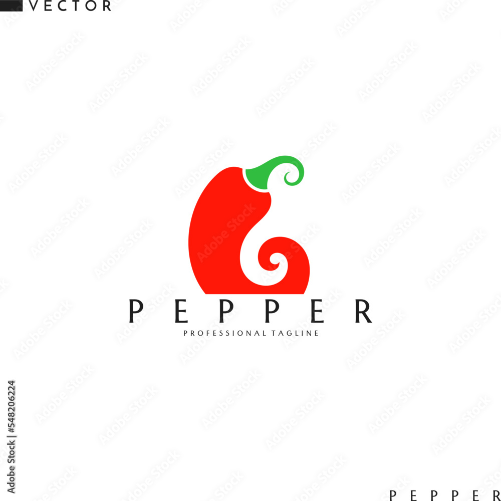 Fototapeta premium Chili pepper logo. Abstract vegetable 