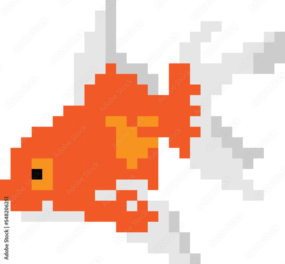 Fish  pixel art vector illustration. Fish clip art.