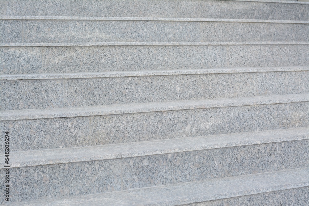View of empty grey staircase outdoors, closeup