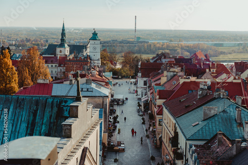 Sandomierz, one of the most beautiful towns in southeastern Poland. Panoramic view from Opatowska Gate, Świętokrzyskie voivodeship, Poland.