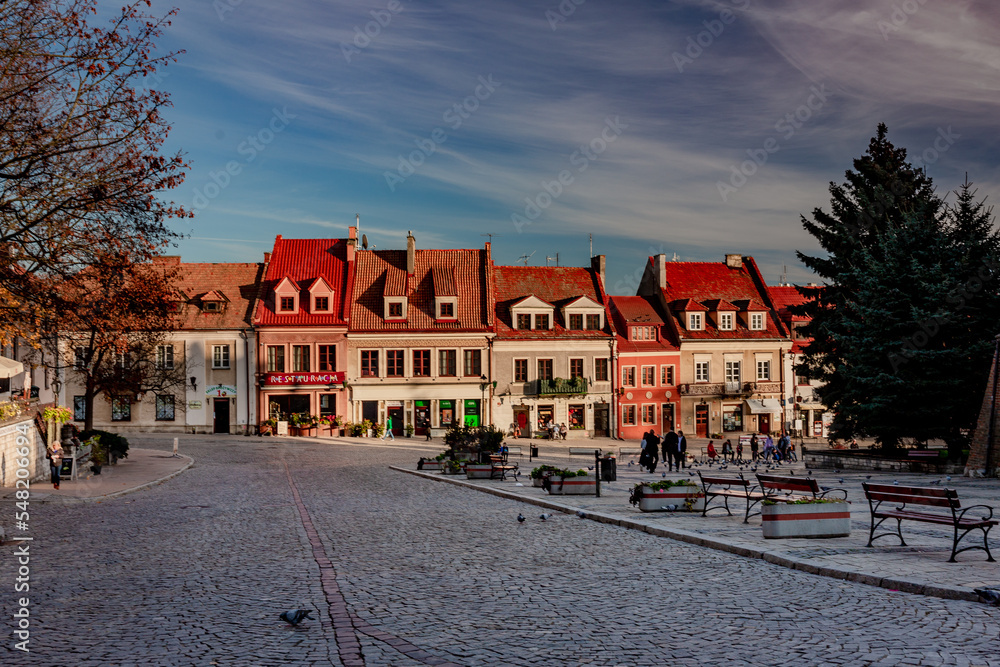 Panorama of main Square of Sandomierz, Poland Panorama of main Square of Sandomierz, Poland