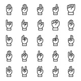 hands gesture icon set, with modern and simple style