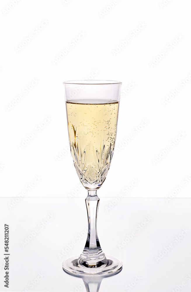 Champagne glass on white background Champagne glass on white background