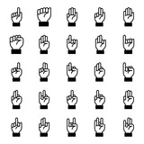 hands gesture icon set, with modern and simple style