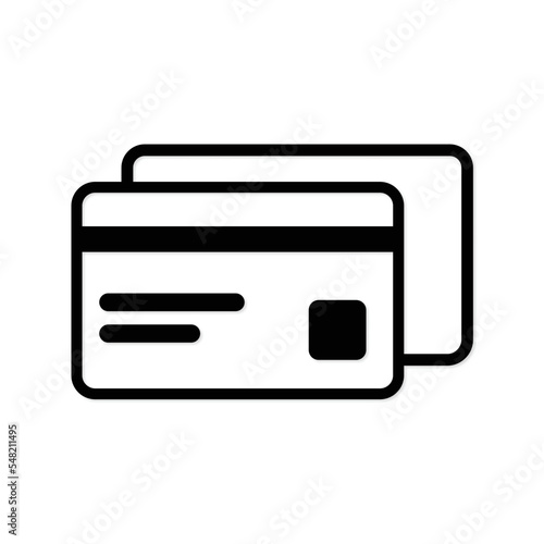 Credit card - black vector icon