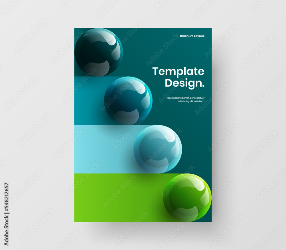 Geometric brochure vector design illustration. Isolated realistic spheres handbill concept. Geometric brochure vector design illustration. Isolated realistic spheres handbill concept.