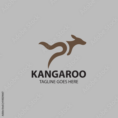 Kangaroo logo design template. Vector illustration