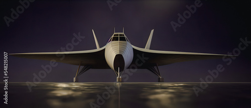 Artistic concept illustration of a futuristic aircraft, background illustration.