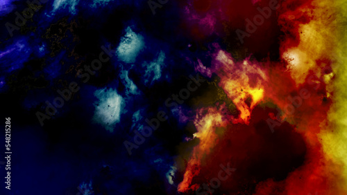 Fire Vibrant Grunge. Red Fiery Explosion. Hot Bloody Murder. Orange Glow Fire Art Background. Abstract colorful smoke background. Firewood on black background. Fire and flames