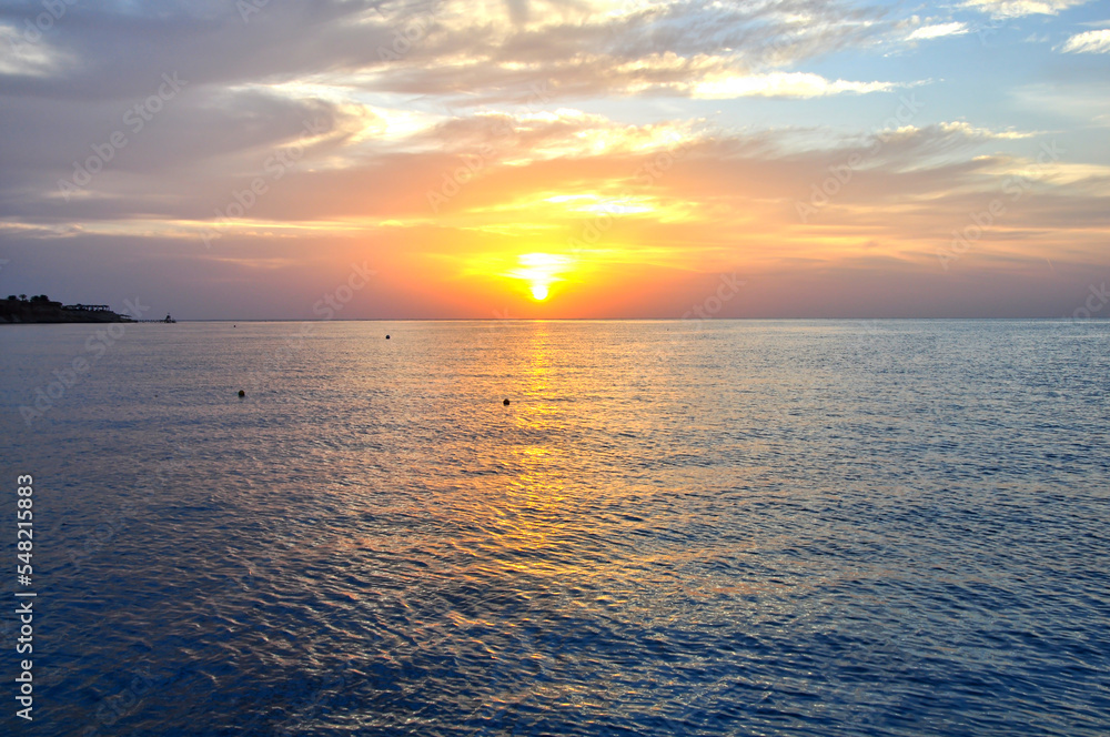Obraz premium Beautiful sunset on the Red Sea, Sharm El Sheikh, Egypt