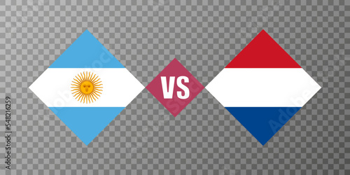 Argentina vs Netherlands flag concept. Vector illustration.