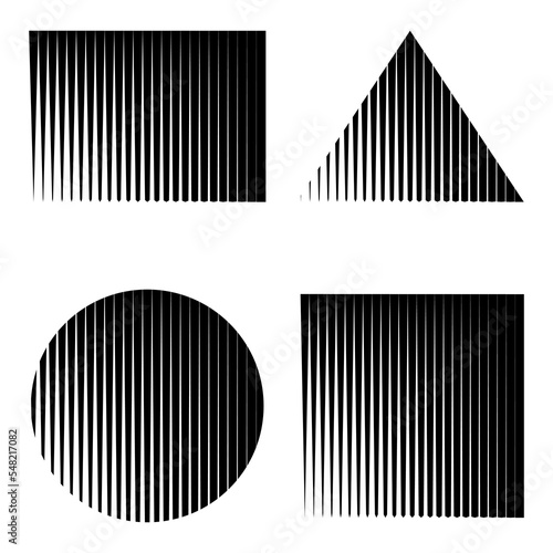 Black retro shapes gradient. Halftone art. Gradient black. Vector illustration. stock image.