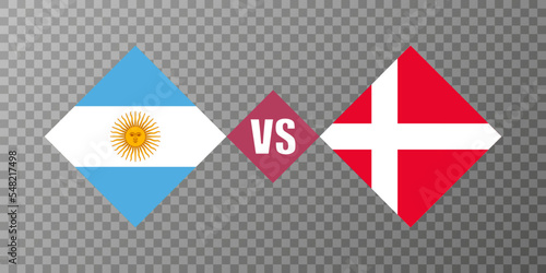 Argentina vs Denmark flag concept. Vector illustration.