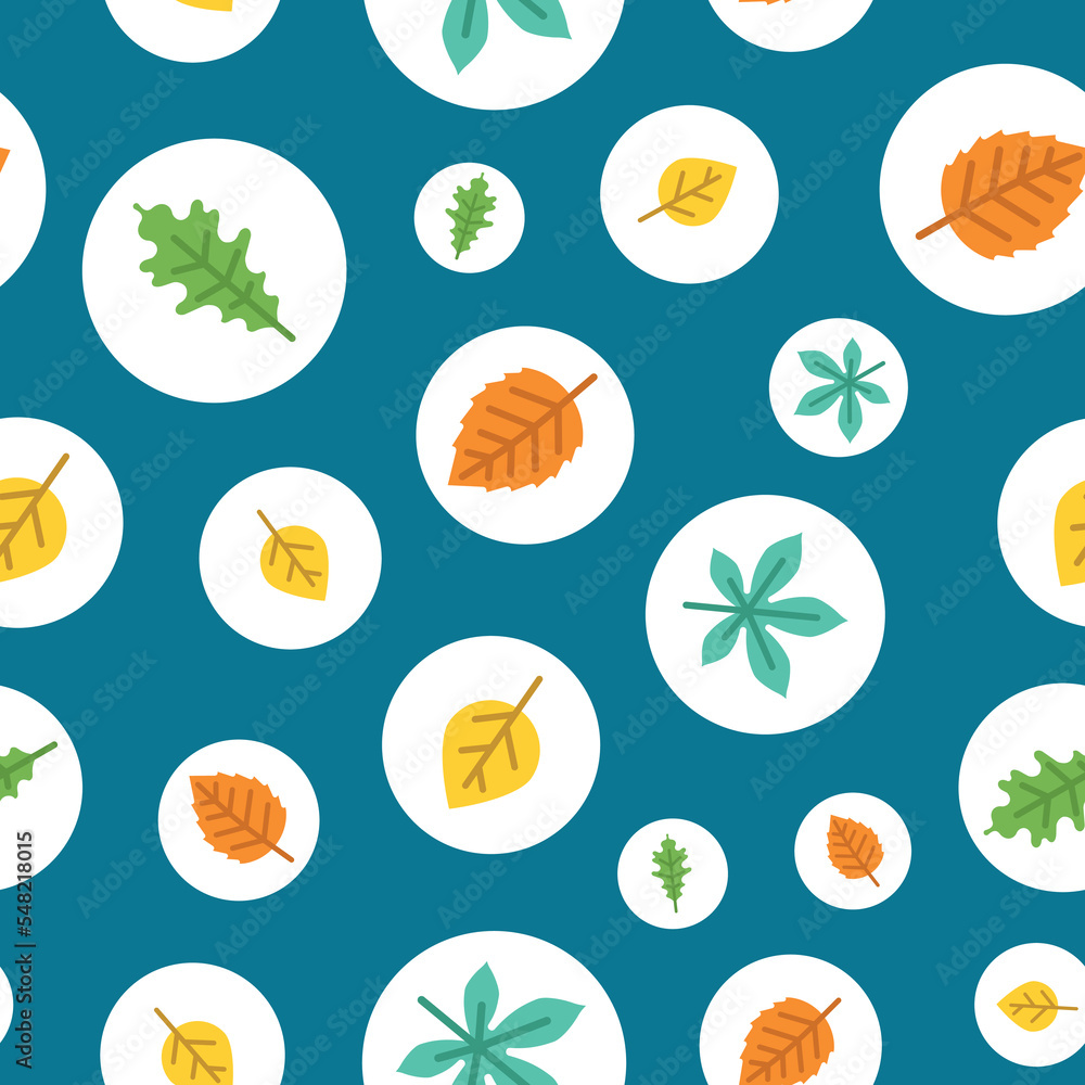 Vector Green and Yellow autumn leaves repeat pattern background design Vector Green and Yellow autumn leaves repeat pattern background design