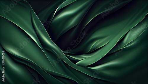 Wallpaper Mural green silk fabric. modern digital art illustration. Torontodigital.ca