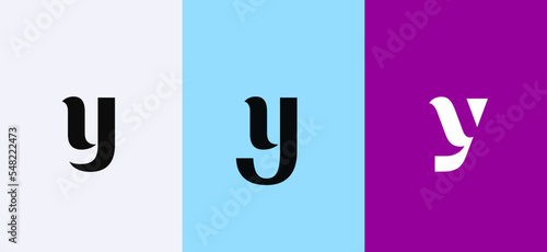 Set of letter Y minimal logo icon design template elements