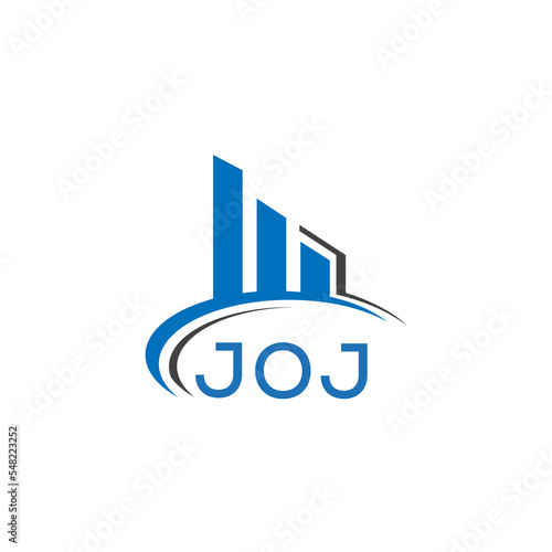 JOJ letter logo. JOJ blue image. JOJ Monogram logo design for entrepreneur and business. JOJ best icon.	
 photo