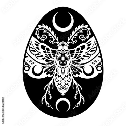 Easter egg, egg, doodle, line art, outline, rabbit, zentangle, vector, drawing, mammal, tattoo, art, moth, death moth, butterfly, abstract, animal, flower, ornament, illustration, design, floral, natu