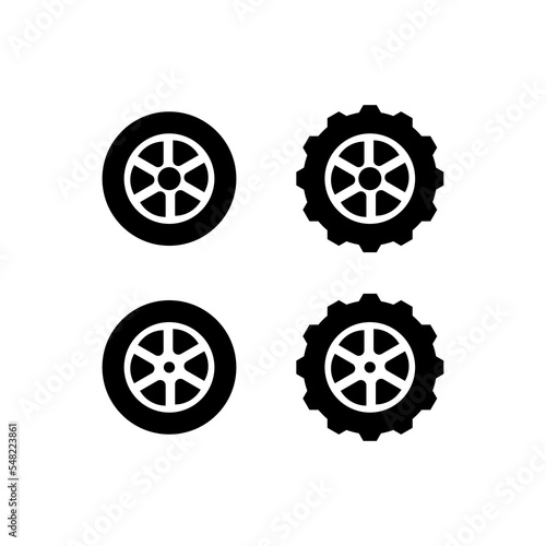car wheel icons set. Motion design. Vector illustration. stock image. 