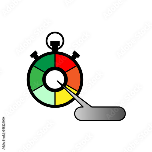 color stopwatch message. Chat message icon. Customer support website Time clock. Vector illustration. stock image. 