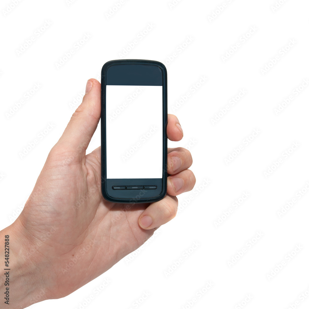 Mobile phone in hand in PNG isolated on transparent background Mobile phone in hand in PNG isolated on transparent background