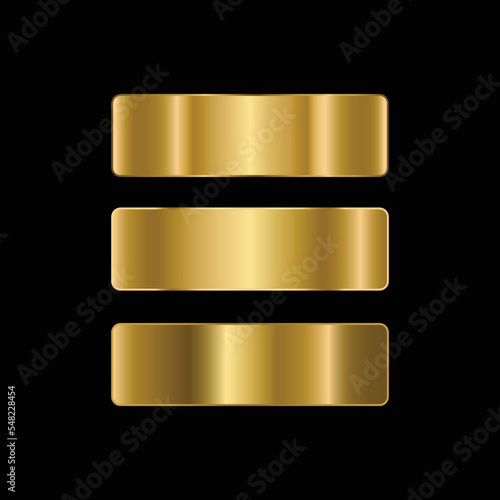 Golden gradient color swatches vector isolated