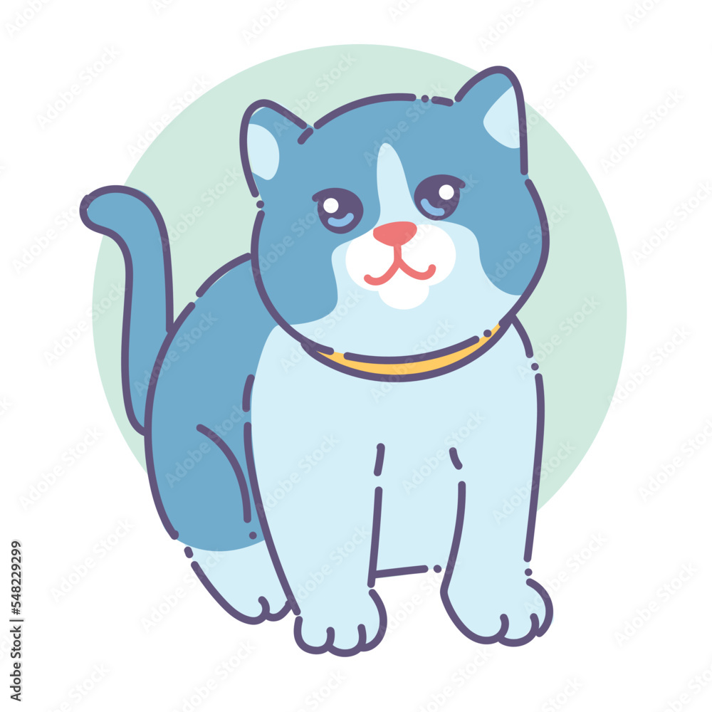 Vector illustration of cute cat with flat design style Vector illustration of cute cat with flat design style