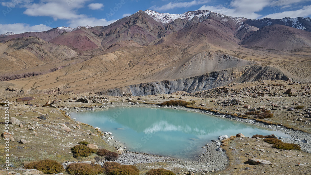 Twin Tigu Lake in Markha valley, Ladakh