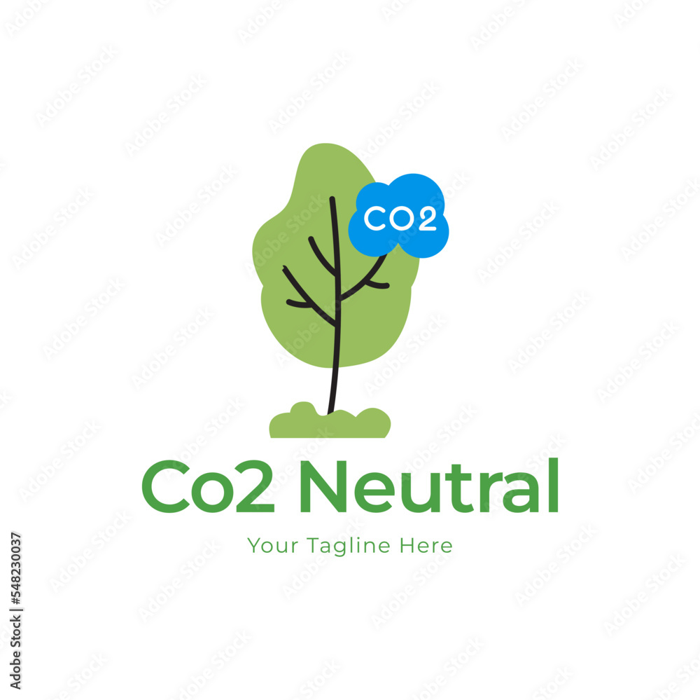 Neotra Logo carbon Neutral logo design. green tree and neutral emission concept ...