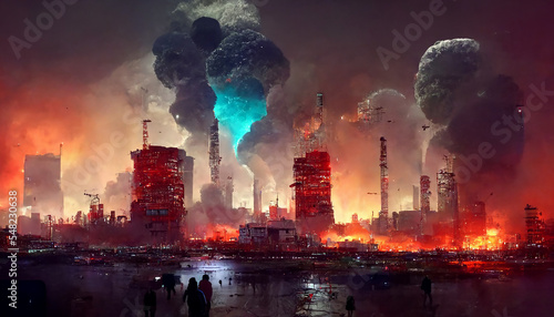  Future city pollution mankind failed to save the planet environment destruction climate change
