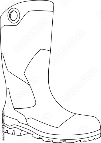 men's rain boots waterproof line art