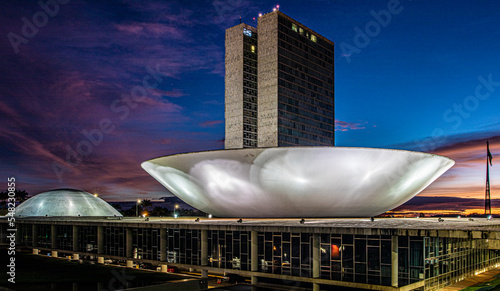 Brazilian National Congress at sunrise photo