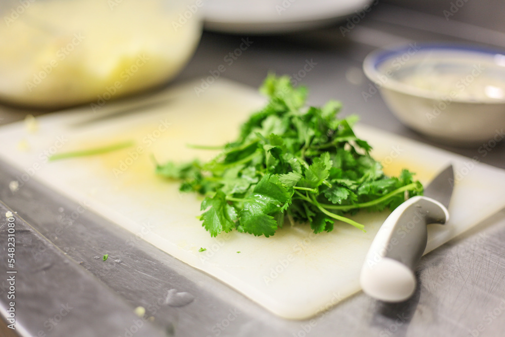 parsil on a chopping board