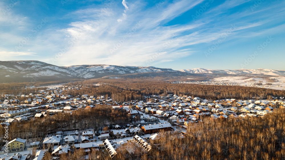 Fotografia  aerea de paisaje nevado